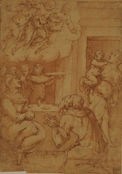 Three Angels Appear to the Family of Abraham by Giorgio Vasari